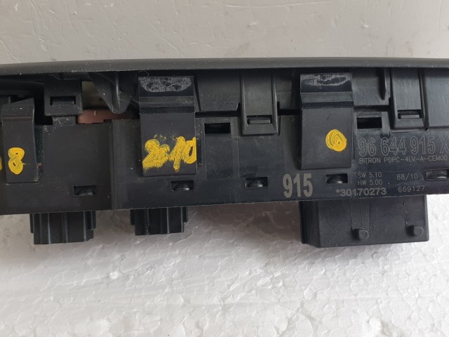 511979 Peugeot 308, 2010, Ablakemelő Kapcsoló, Első, 96644915XT.