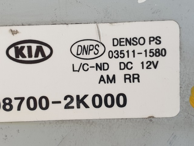 511902 Kia Soul, 2011 Hátsó Ablaktörlő Motor, Kar, 98700-2K000, Lapát.