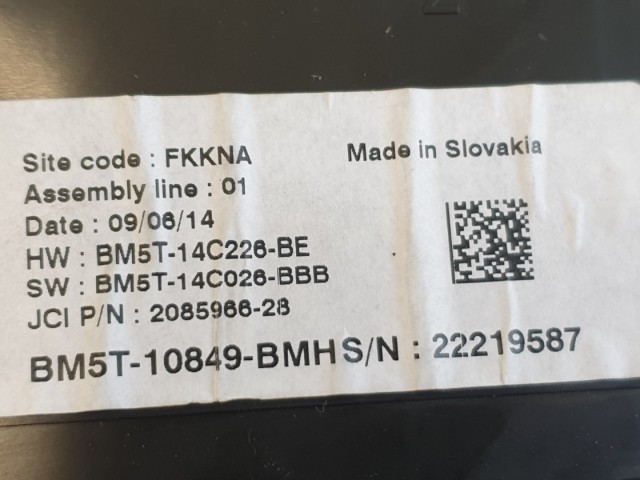 511910 Ford Focus C Max 2, 2014, Óracsoport, BM5T-10849-BMH, Angol, Alkatrésznek.