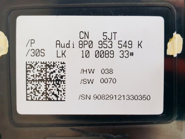 508323 Audi A3, 2006, Multikormány Elektronika, Vezérlő, 8P0953549K.