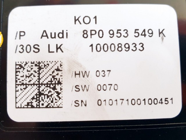 508327 VW Passat 2006, Multikormány Elektronika Vezérlő, 8P0953549K.