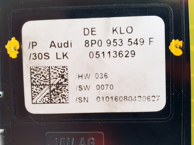 508338 Audi A3, 2010, Multikormány Elektronika, Vezérlő, 8P0953549F.