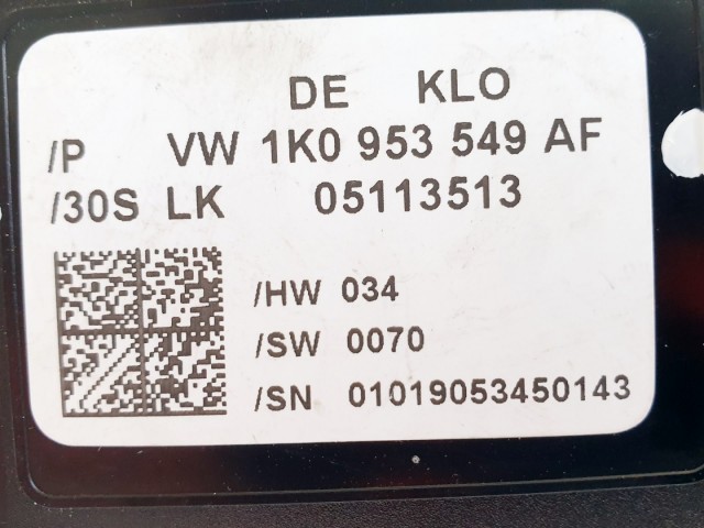 508344 VW Golf 5,  Multikormány Elektronika, Vezérlő, 1K0953549AF.