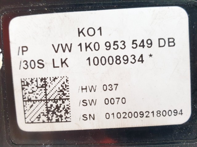 508349 Audi A4, 2009, Multikormány Elektronika, Vezérlő, 1K0953549DB.