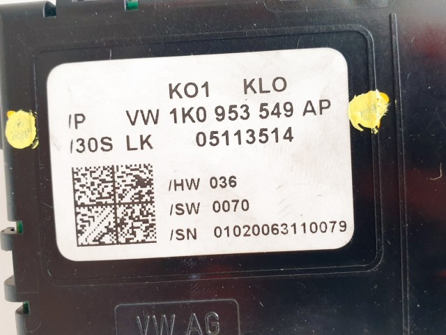 508363 VW Jetta 2007, Multikormány Elektronika, Vezérlő, 1K0953549AP.