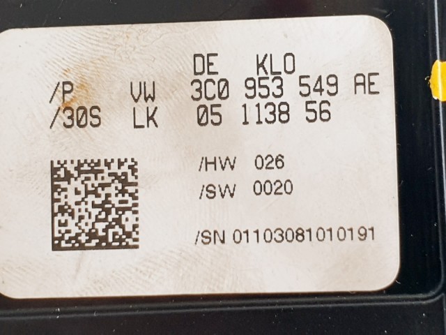 508365 VW Passat B6, Multikormány Elektronika, Vezérlő, 03C953549AE.