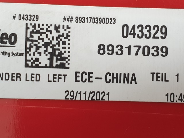 512829 Audi A6 Kombi 2008, Bal Hátsó Külső LED Lámpa, 89317039.