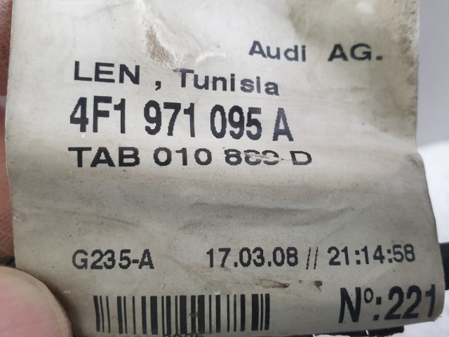 512840 Audi A6 C6, 2008, Első Lökhárító Kábelköteg, Radar, Parkradar, 