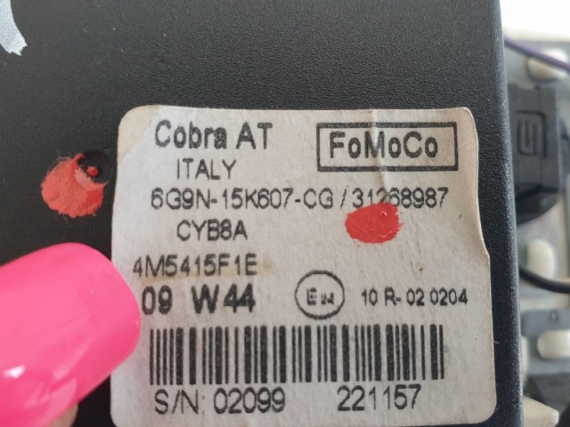 509642 Ford Mondeo Mk4, Belső Világítás, 6G9N-15K607-CG.