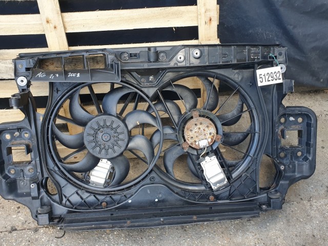 512932 Audi A6, 2008, 2.7 Tdi, Homlokfal, Ventilátorokkal. 4F0805594H.