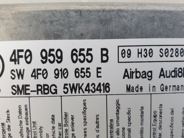 512955 Audi A6, 2008, Légzsák Indító Elektronika, 4F0959655B.