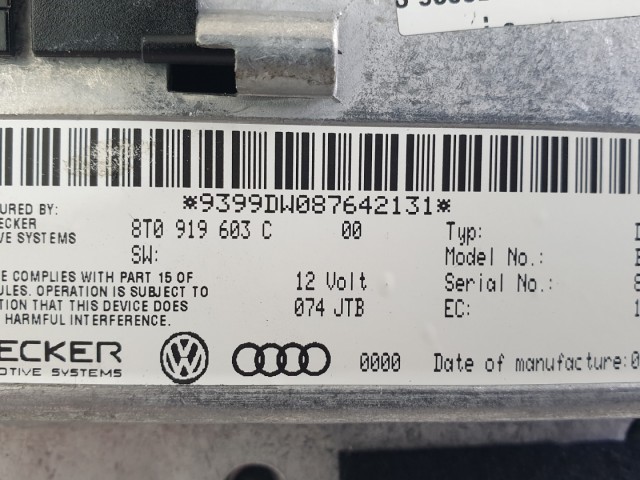 512985 Audi A6, 2008, Multifunkciós Közép Kijelző, 8T0919603C.