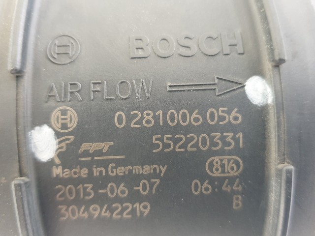 512995 Fiat Ducato 2.0, Jtd, 2013, Légtőmegmérő, 0281006056, 55220331.