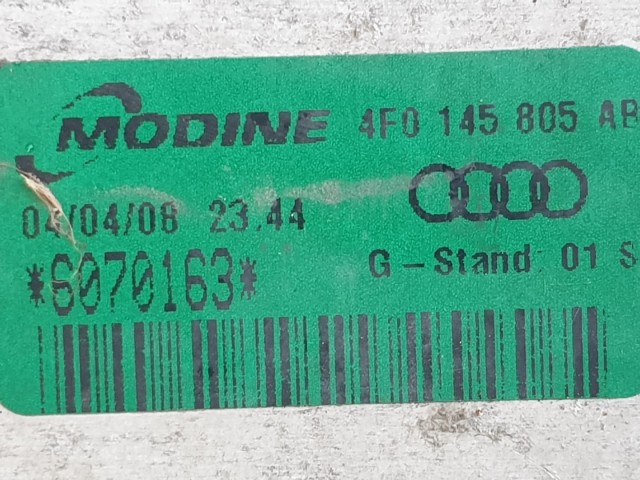 512968 Audi A6, 2.7 Tdi, 2008, Bal Intercooler Hűtő, 4F0145805AB.