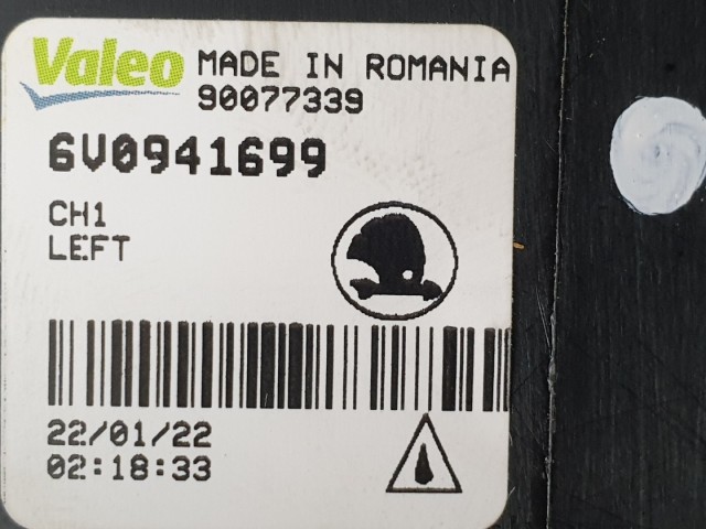509903 Skoda Fabia 3, Bal Első Ködlámpa, 6V0941699.