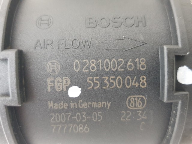 509907 Alfa Romeo 159, Jtd, Légtömegmérő, 0281002618, Bosch.