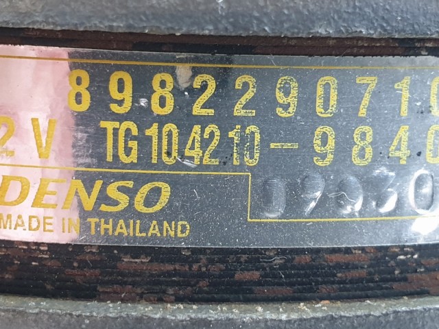 513181 Isuzu D Max, 2.5, 2015, Denso Generátor, 8982290710. 7 PK.