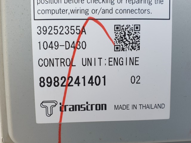 513227 Isuzu D Max, 2.5, 163 Ló, 2015, Ecu, Motorvezérlő. 8982241401.