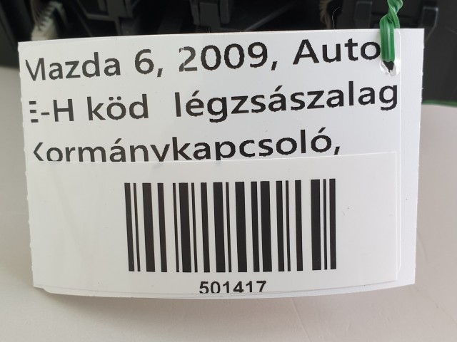 501417  Mazda 6, (GH), 2009, Autom, E-H Köd, Kormánykapcsoló, Légzsákszalag