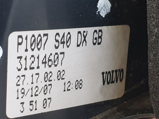 512123 Volvo S40 2008, Jobb Hátsó Lámpa, 31214607. 4 Ajtós. 512123 Volvo S40 2008, Jobb Hátsó Lámpa, 31214607. 4 Ajtós.